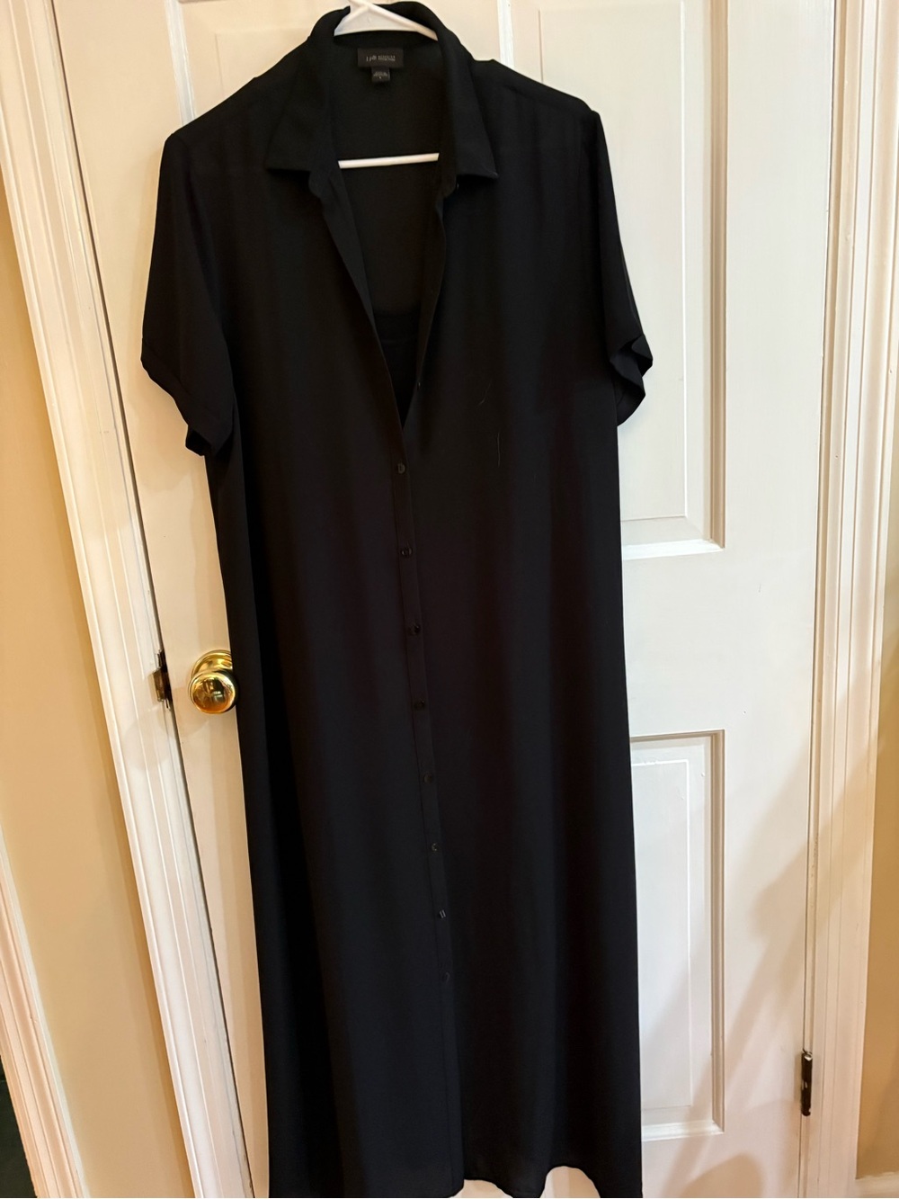 J. Jill Black Button-Down two layer Maxi Shirt Dress size L